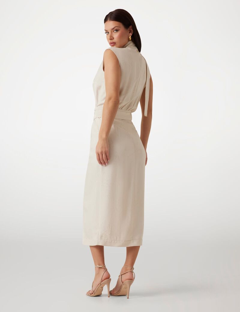 فستان مارسيانو متوسط ​​الطول من قماش الجاكار