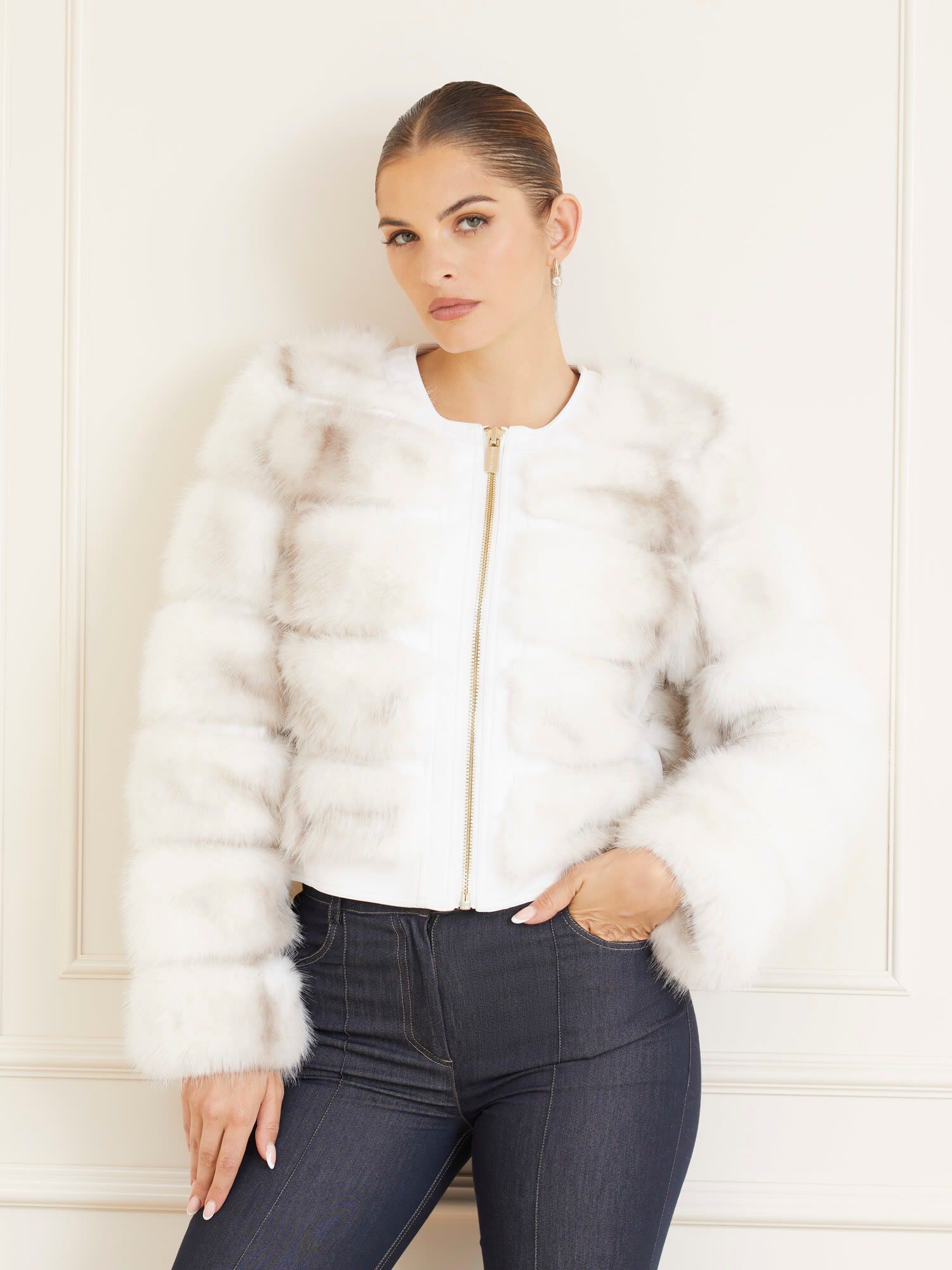 Guess fur jacket online