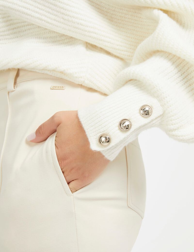 Off-Shoulder Wool Blend Sweater