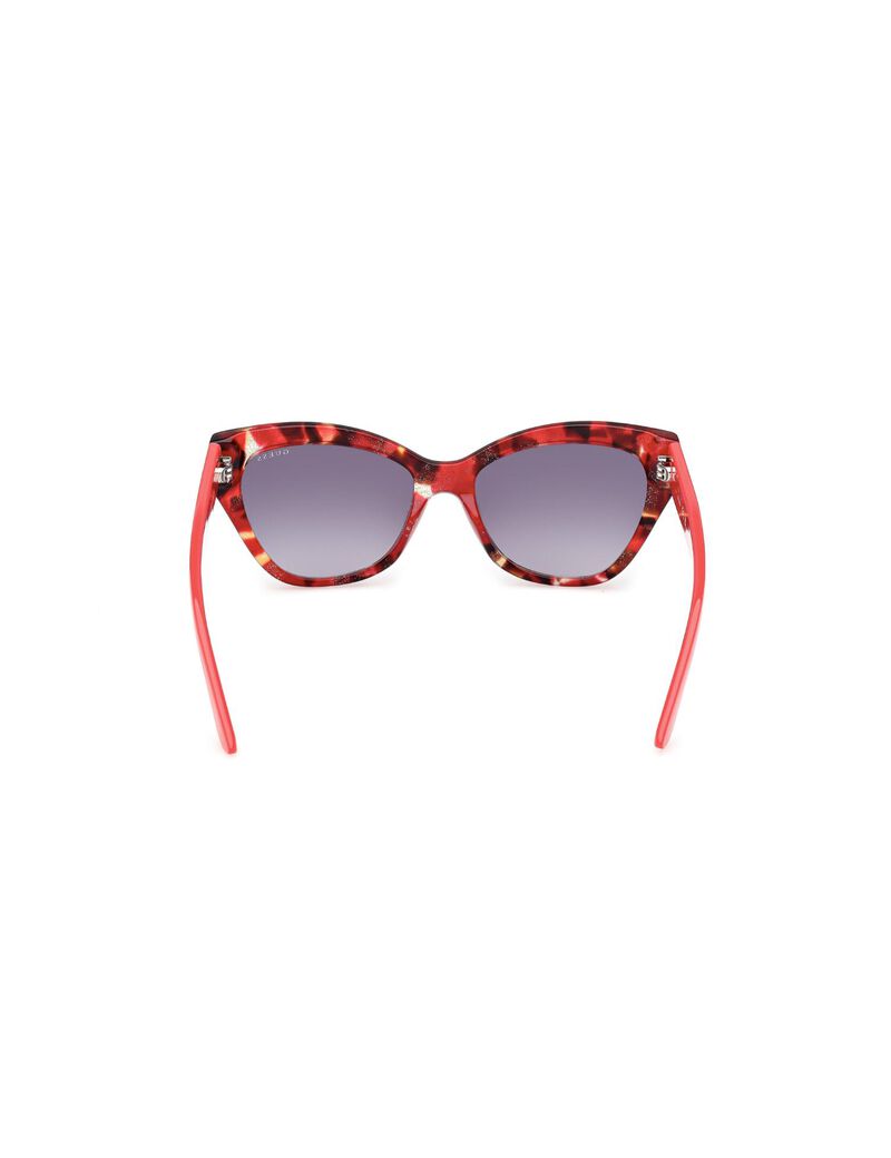 Square red gradient smoke sunglasses
