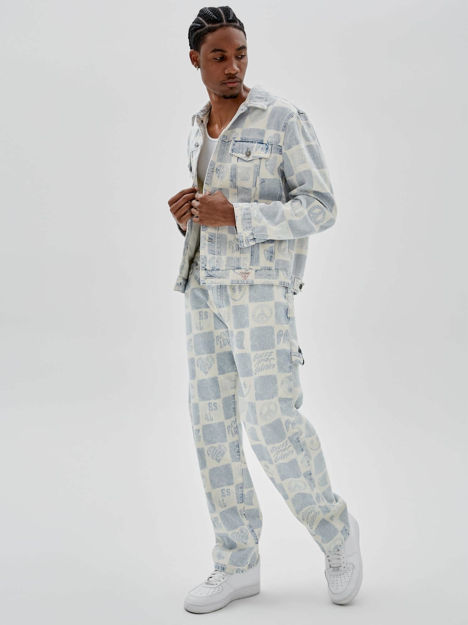 Shop GUESS Online J Balvin All Over Print Denim Jacket