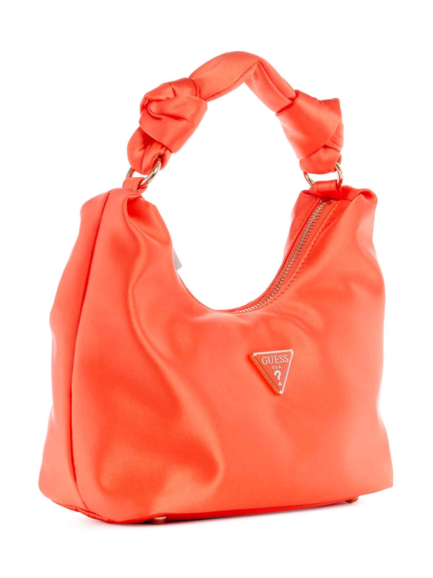 Orange leather hobo deals bag
