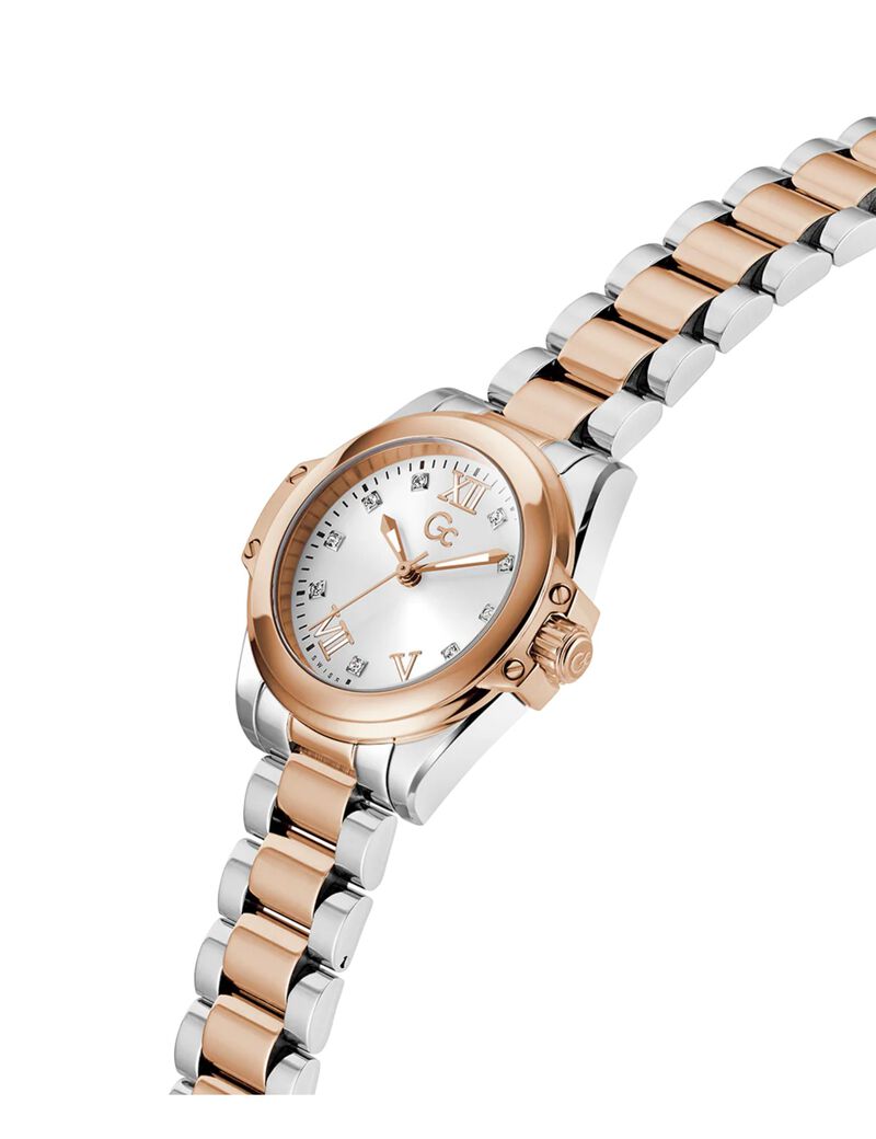 Gc Sportchic Women S 763 Mvmt White Dail 10 Amt Silver Rose Gold Stainless Steel Brct