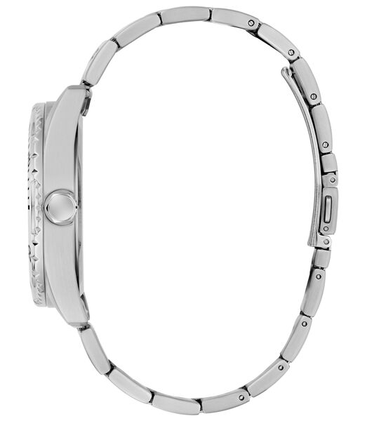 Mens Silver Tone Round Analog Watch