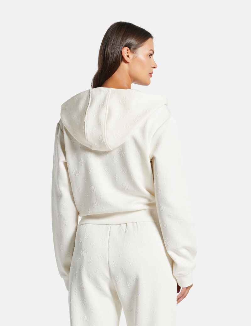 هودي بسحاب كامل وشعار على كامل التصميم