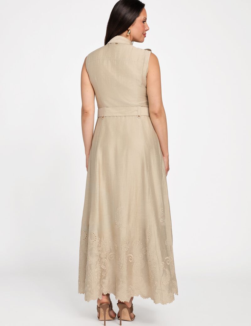 Marciano linen-blend long dress