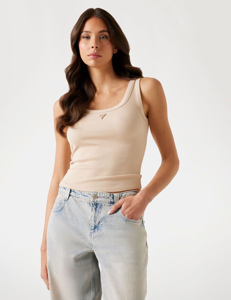 Rib-knit tank top