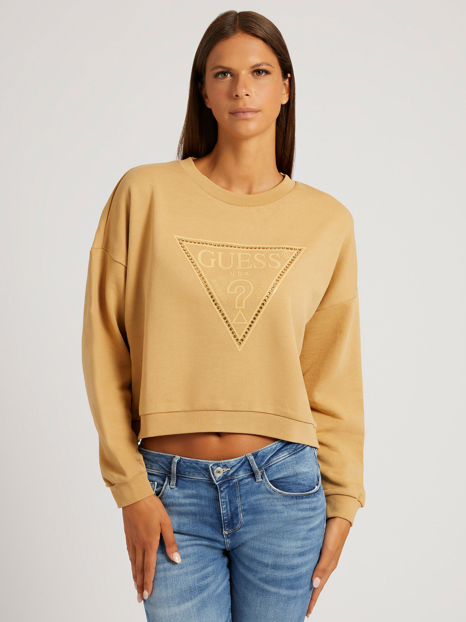 Yellow guess sweatshirt outlet