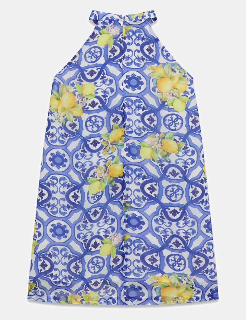 guess printed halter neck dress