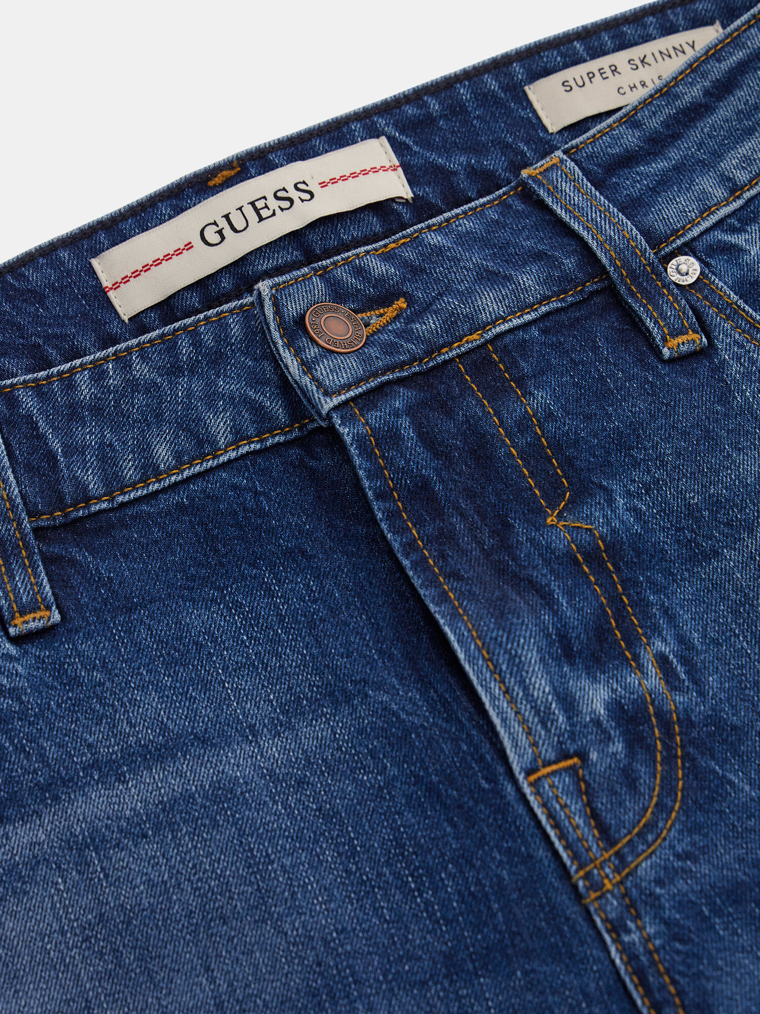 Shop GUESS Online Mid Rise Skinny Denim Pant