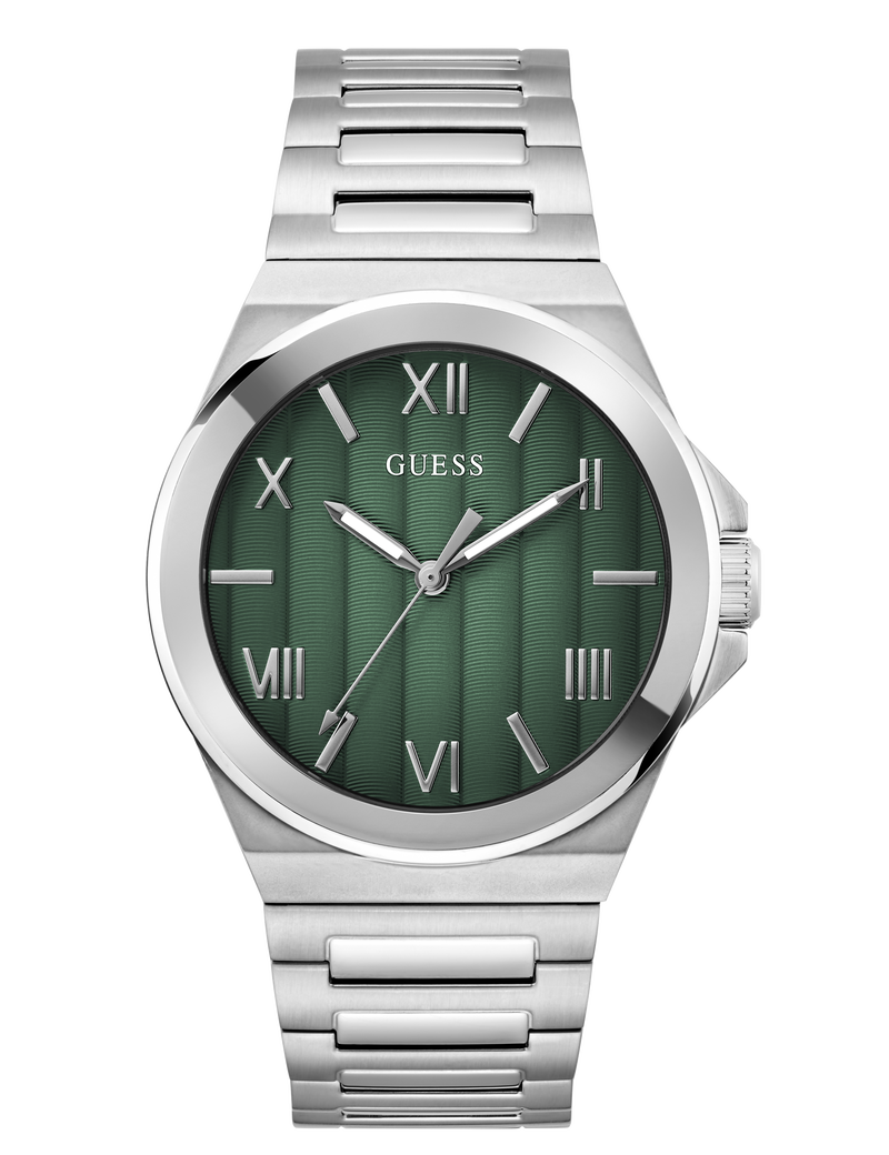 Mens Silver Tone Analog Watch