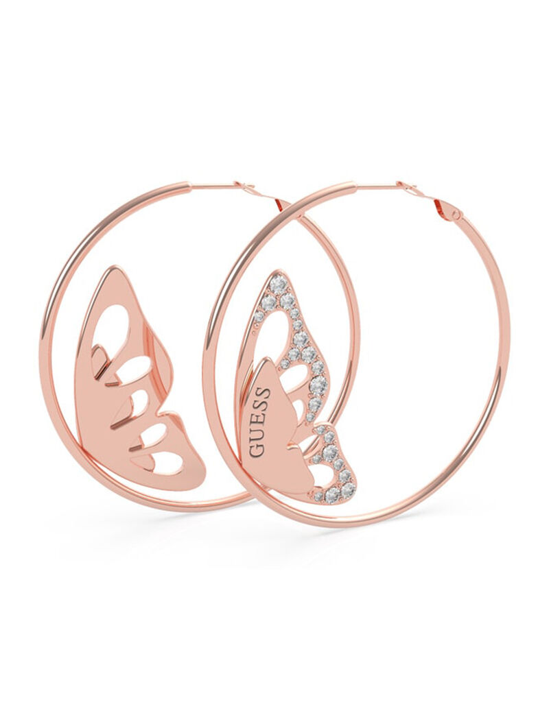 Rose Gold Butterfly Hoop Earrings