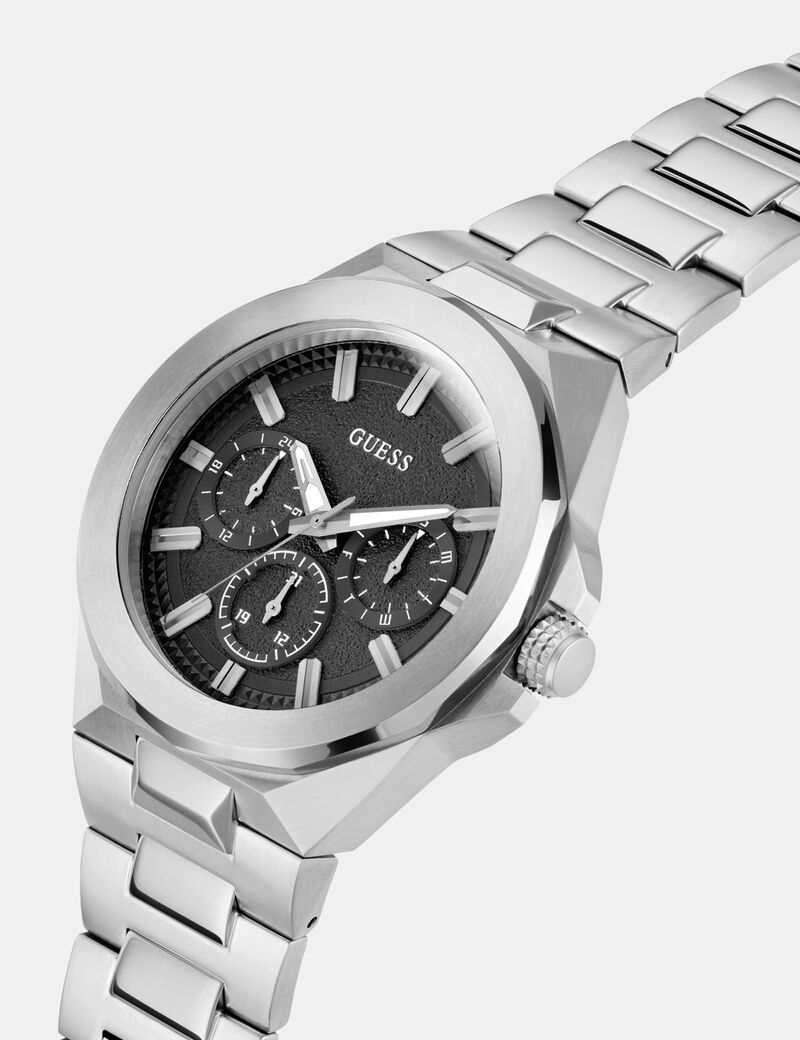 Mens Silver Tone Multi-function Watch