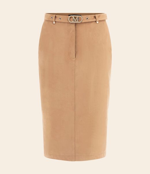 Marciano faux suede midi skirt