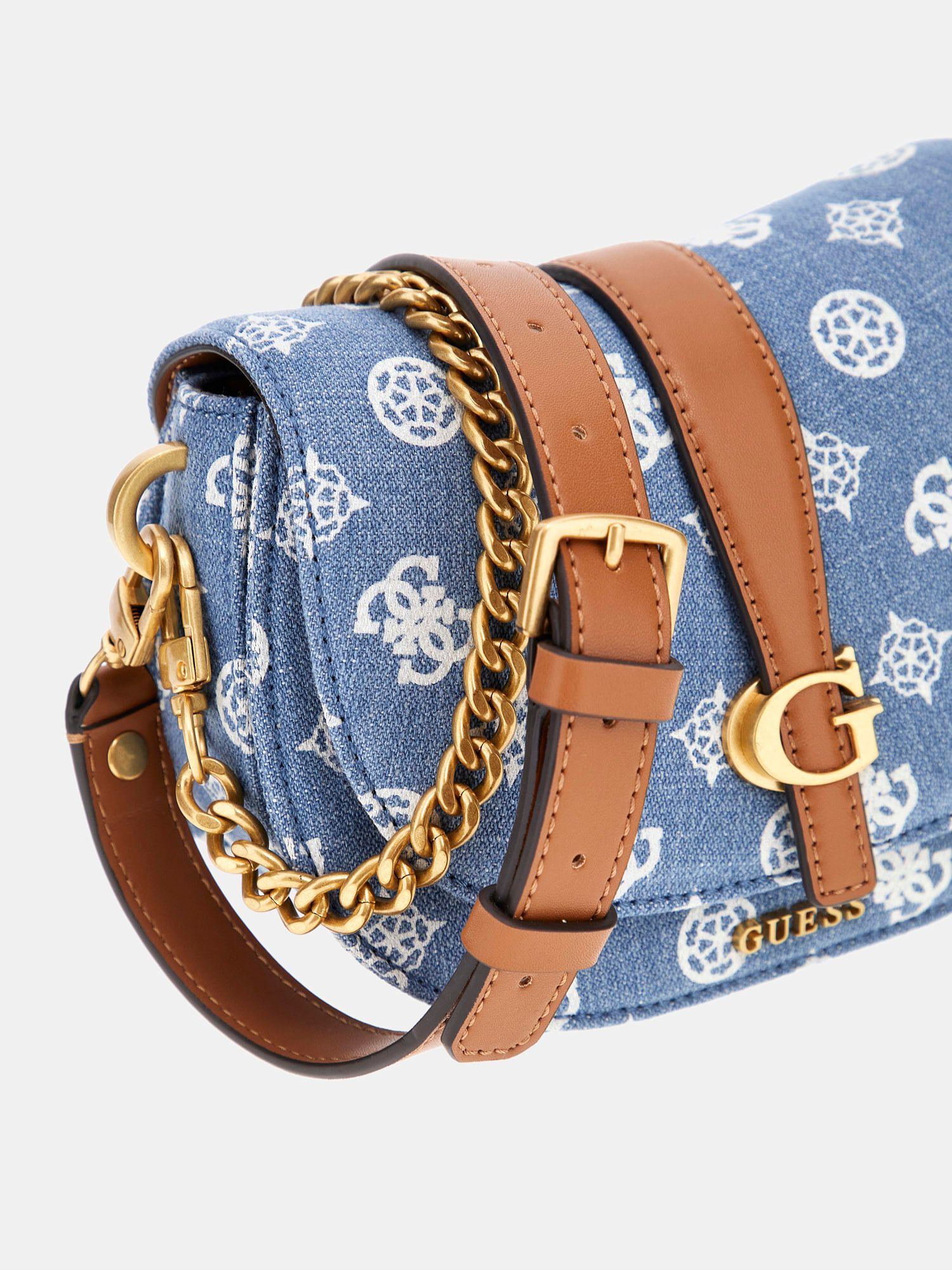 Guess denim crossbody bag hot sale