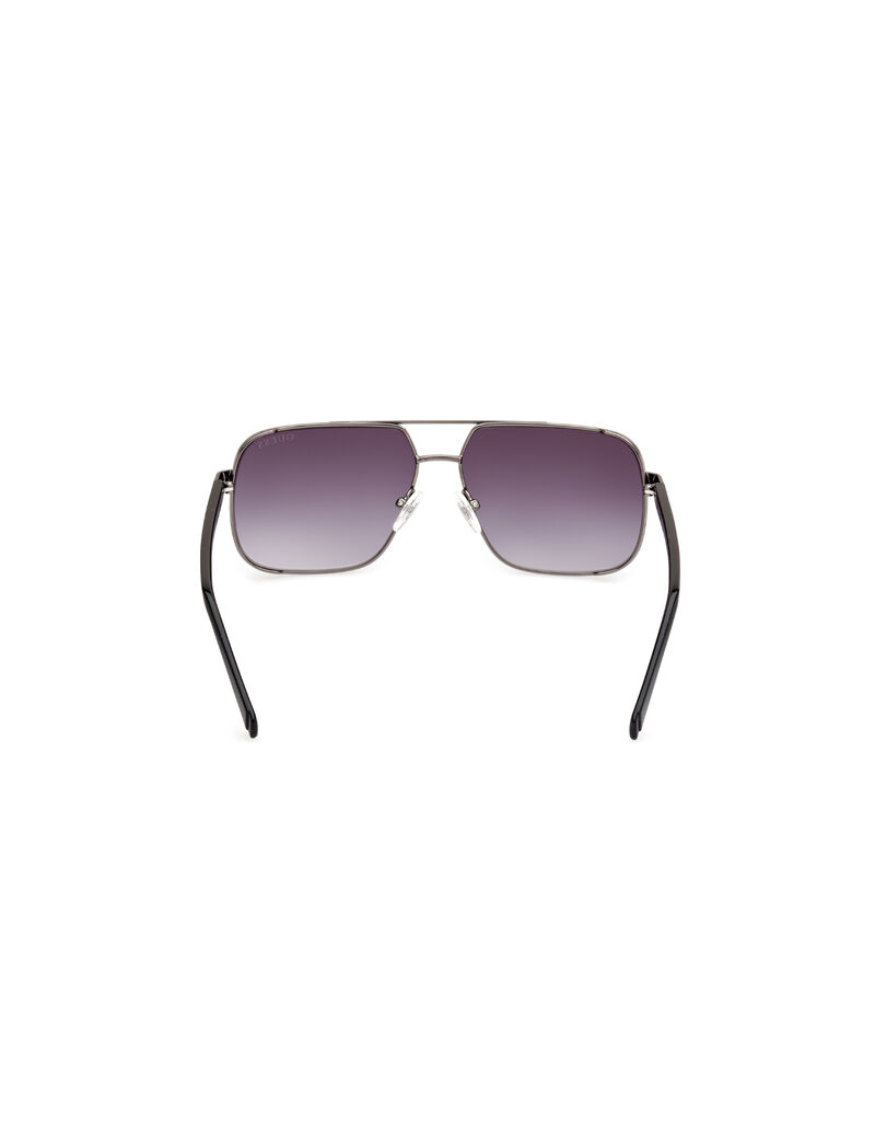 Metal Sun Glasses M Shiny Gunmetal Gradient Brown
