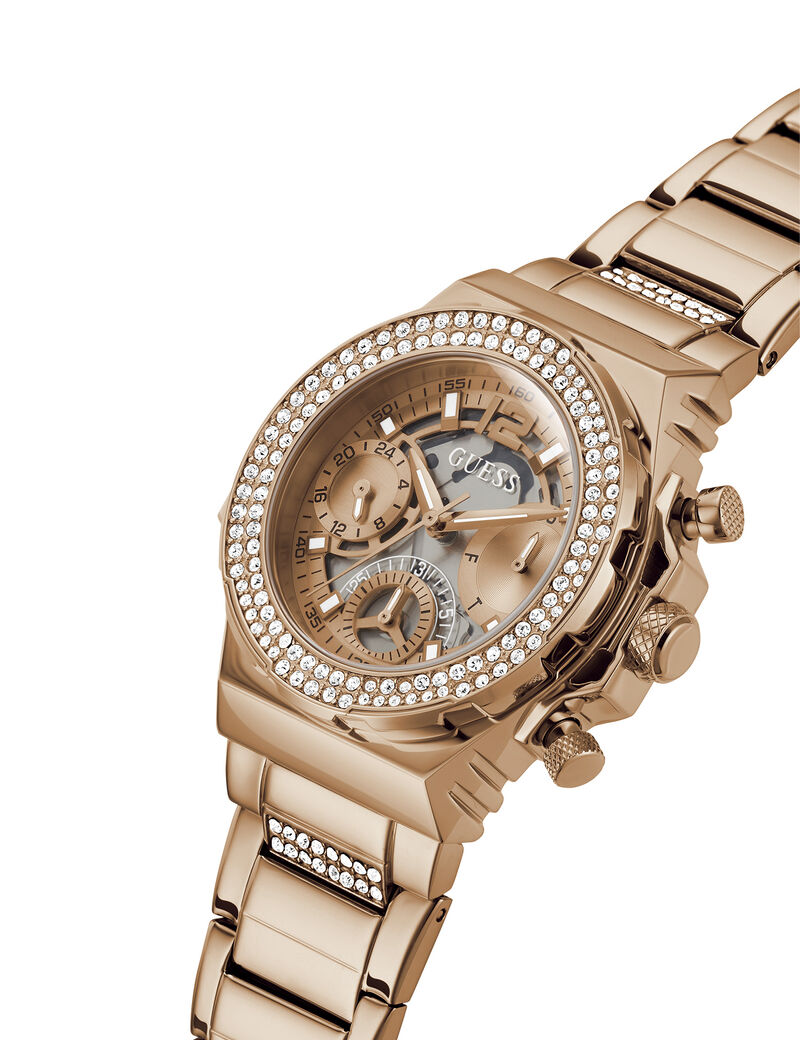 Shop GUESS Rose Gold Tone Multi-function Watch, Pink | GUESS UAE