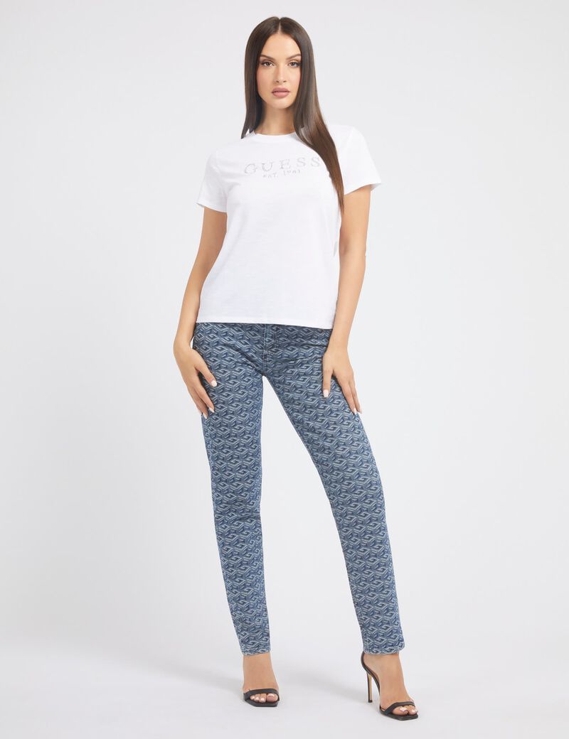 Rhinestones Front Logo T-Shirt