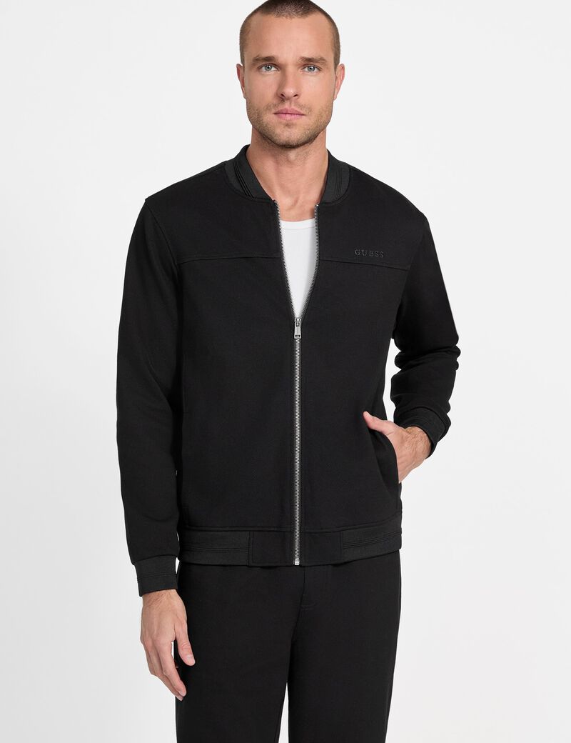 Giovanni textured bomber jacket