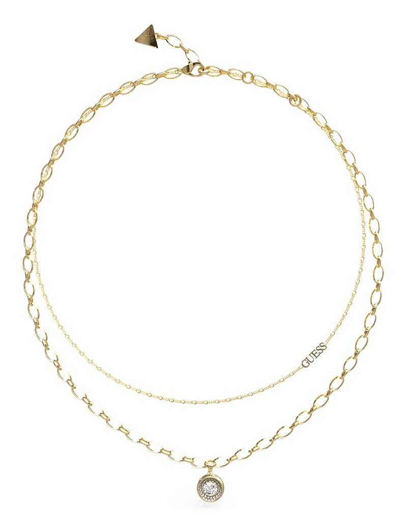 Guess gold chain necklace sales