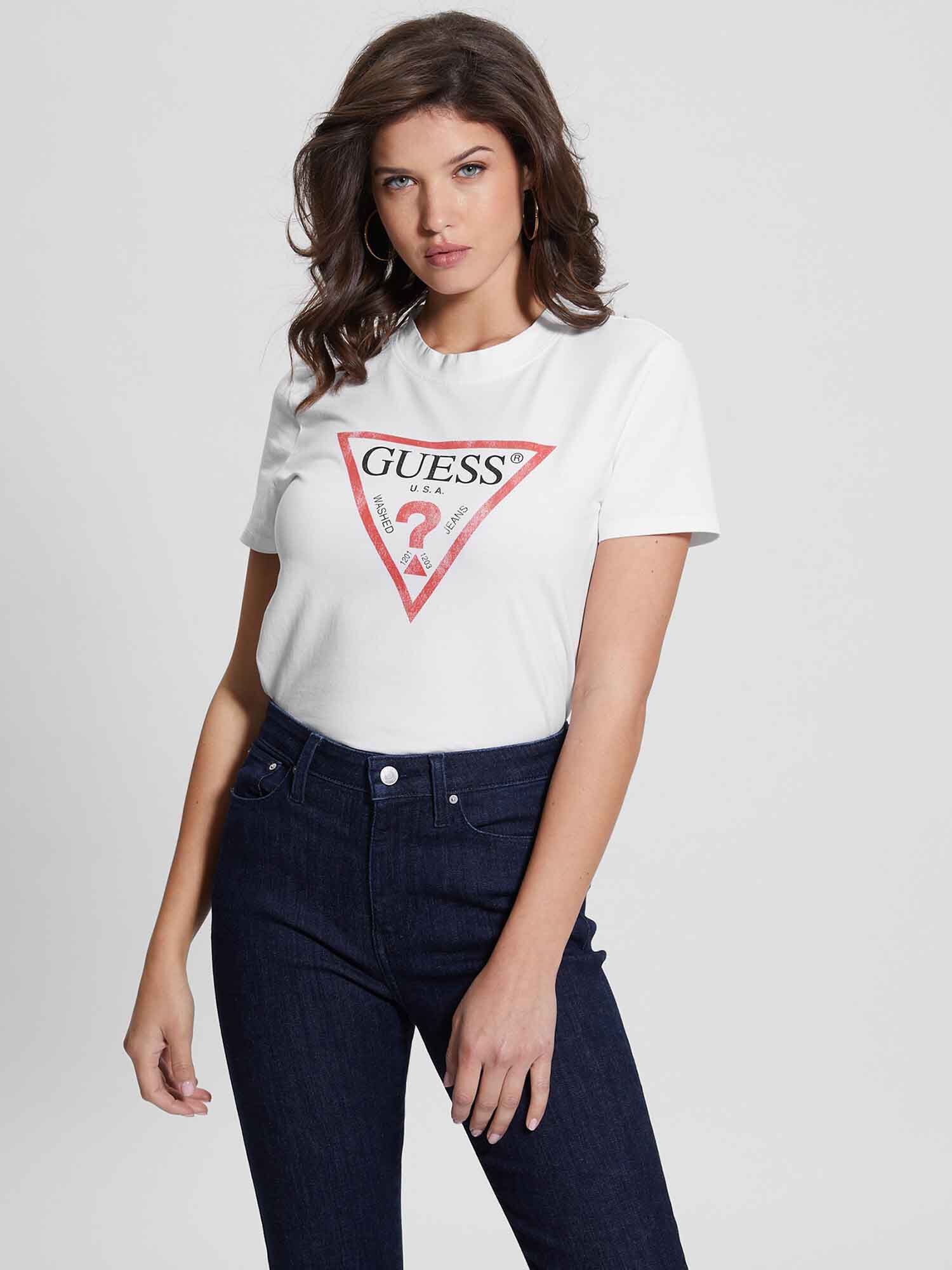 Shop GUESS Online Triangle Logo T Shirt