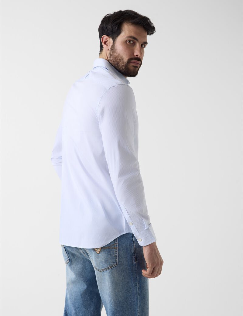 Long-Sleeve micro stripe shirt