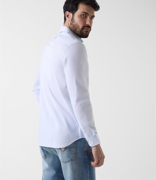 Long-Sleeve micro stripe shirt
