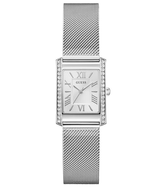 Ladies Silver Tone Rectangle Analog Watch