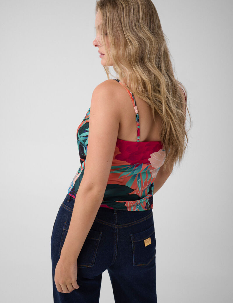 Sleeveless top with logo print