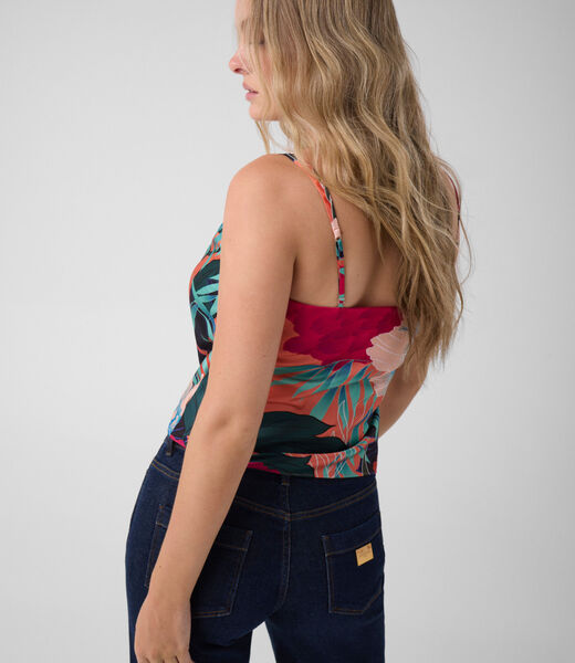 Sleeveless top with logo print