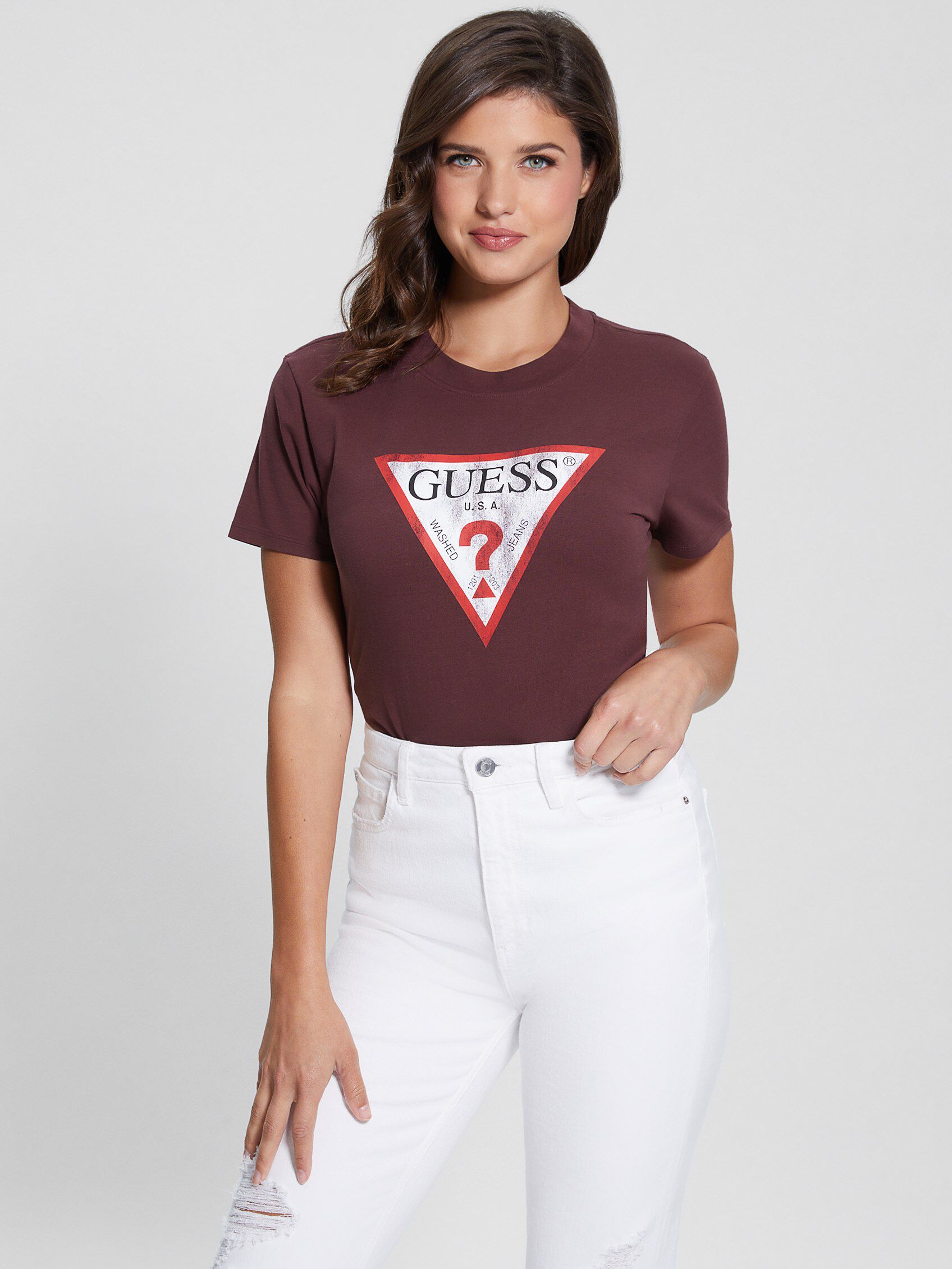 Shop GUESS Online Triangle Logo T Shirt