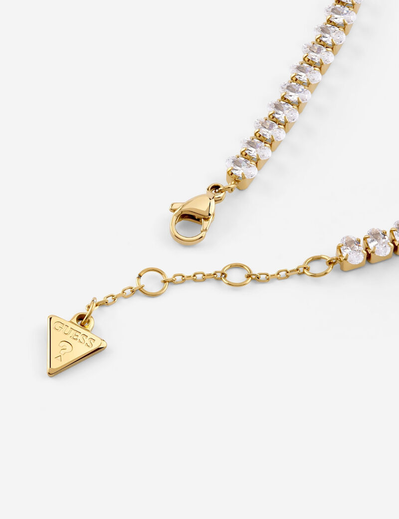 Pave heart tennis bracelet