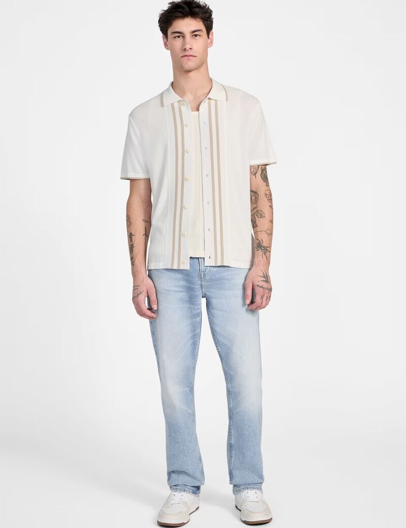 Button-front polo sweater