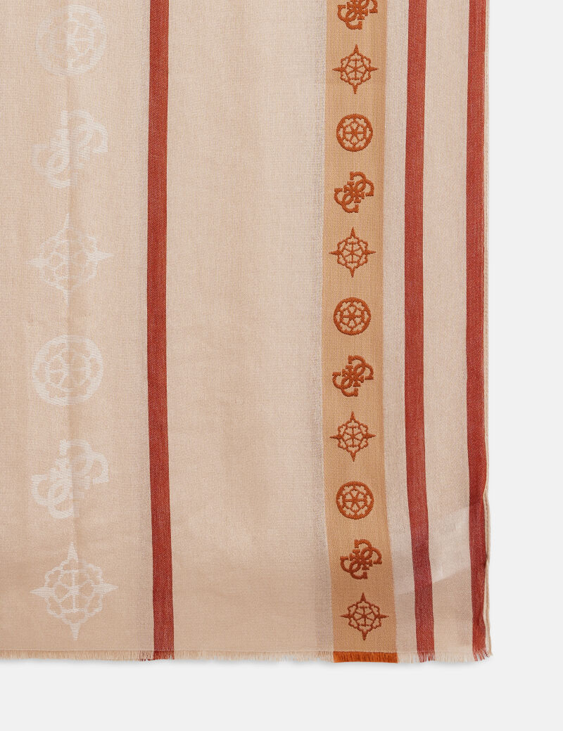 guess 4g peony logo scarf