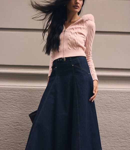 جيس rayne denim midi skirt