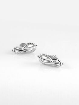 Silver And Rhinestone Earrings