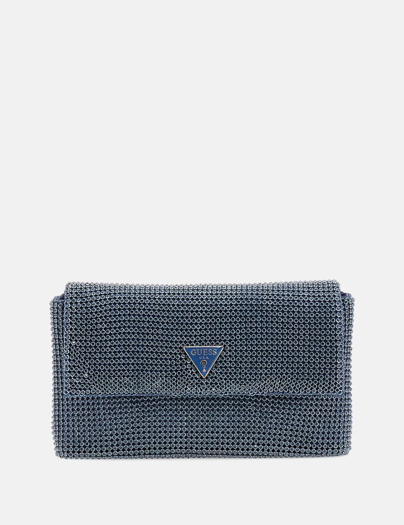 Shop GUESS Zalina rhinestone mini crossbody bag, Grey | GUESS UAE
