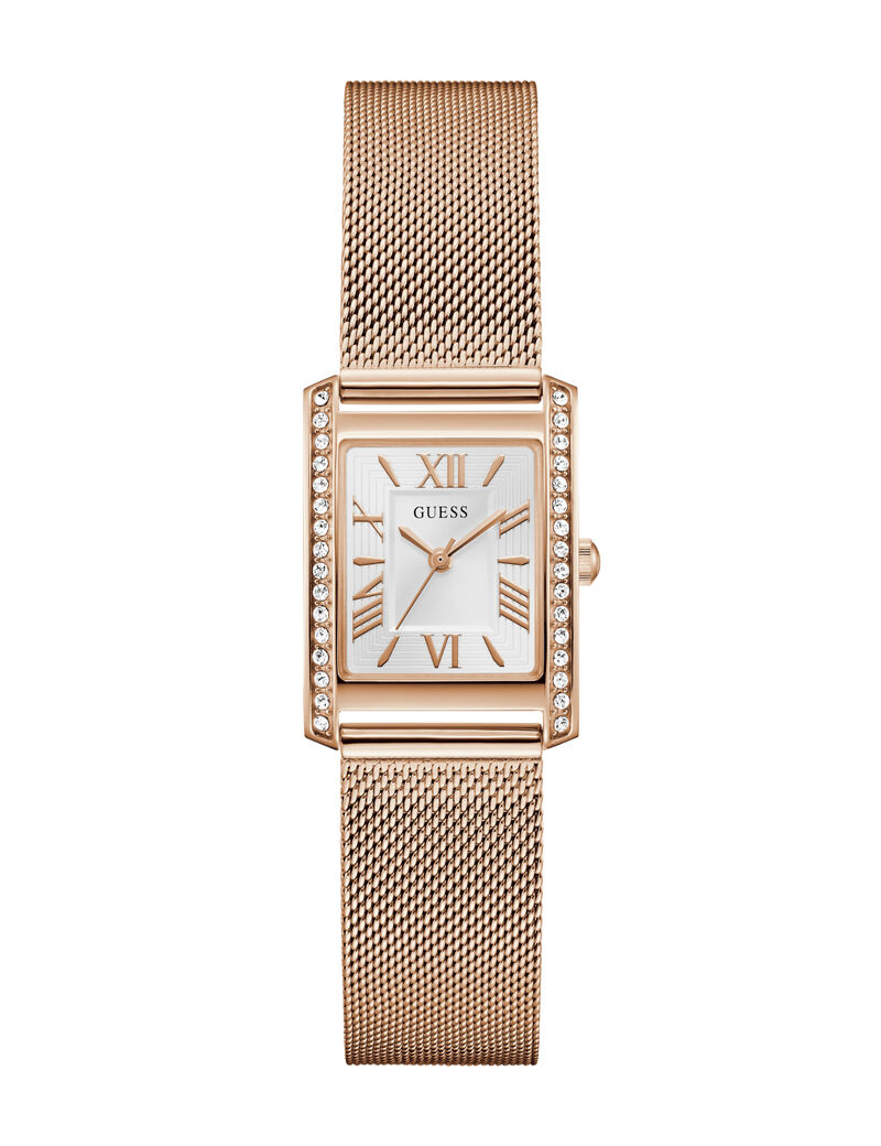 Ladies Rose Gold Tone Rectangle Analog Watch