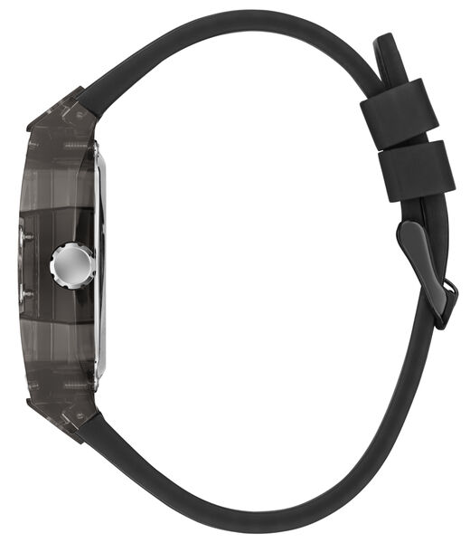 Mens Black/Gunmetal/Grey Rectangle Analog Watch