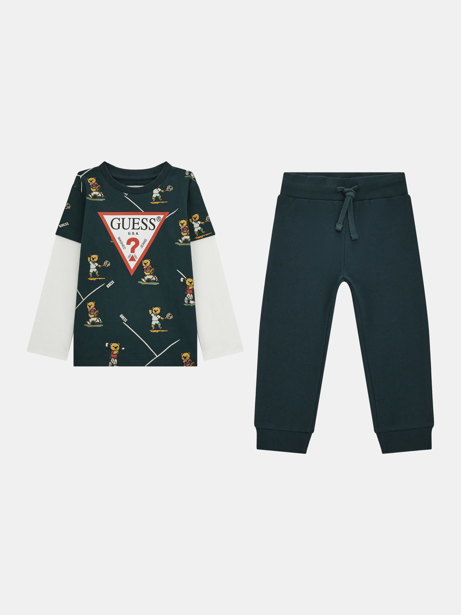 Shop GUESS Online All Over Print T Shirt And Pant Set