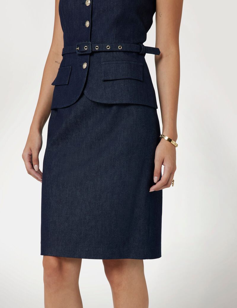 تنورة ميدي مارسيانو من قماش الدنيم