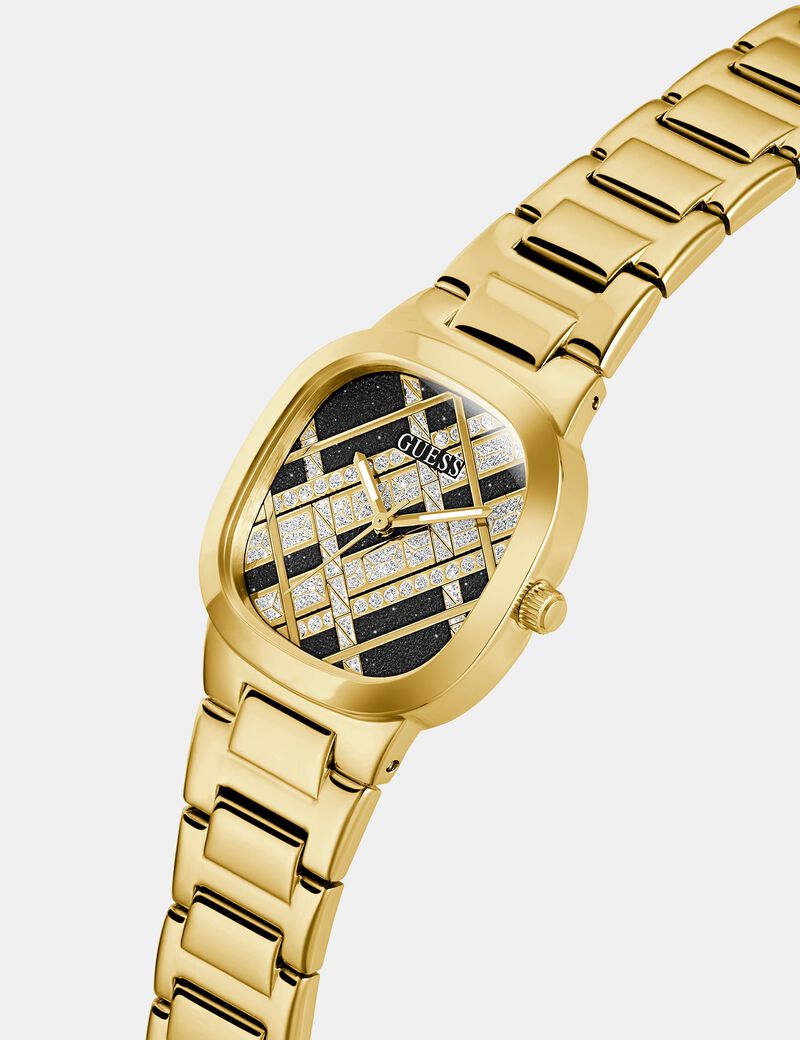 Analogue watch with woven glitter-look detail