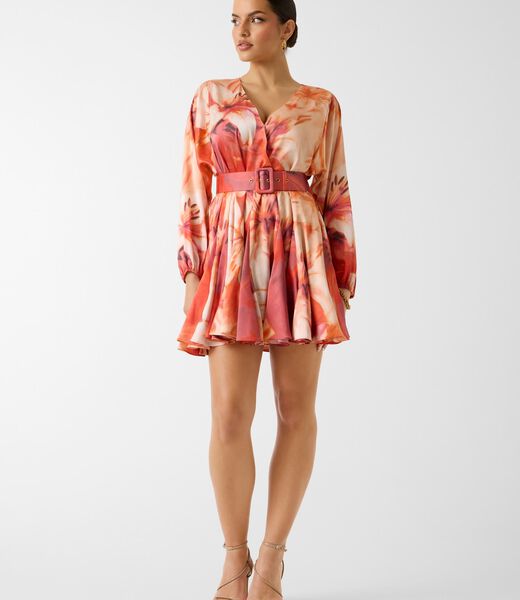 ESTELA SURPLICE PRINTED DRESS