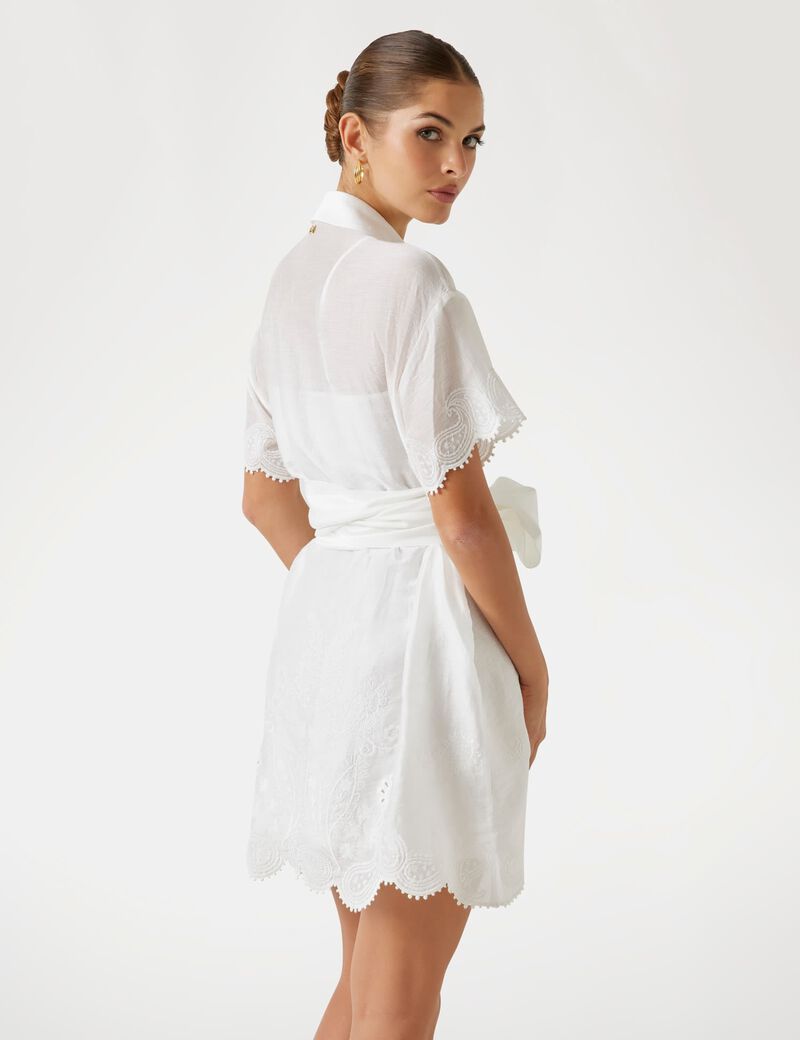 Marciano linen-blend mini dress