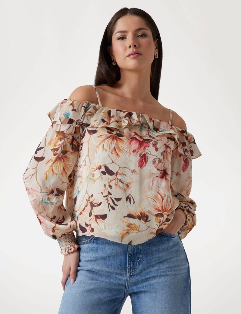 Printed chiffon blouse