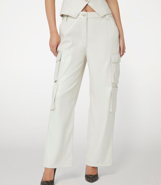 بنطال كارجو كوري من الجلد الصناعي