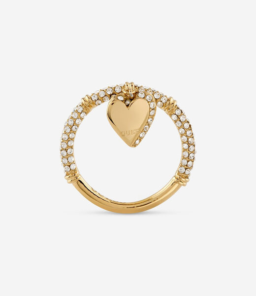 Heart charm pave ring