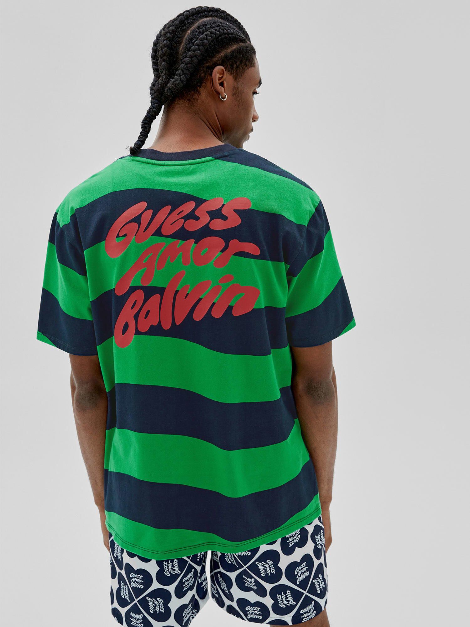 Guess green striped shirt 2025