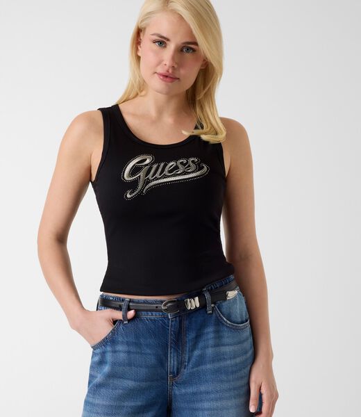 Embroidered logo tank top