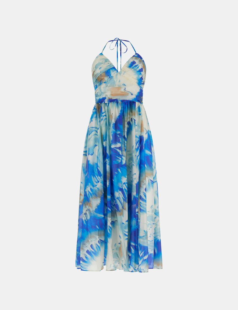 KAT PRINTED SL MIDI DRESS